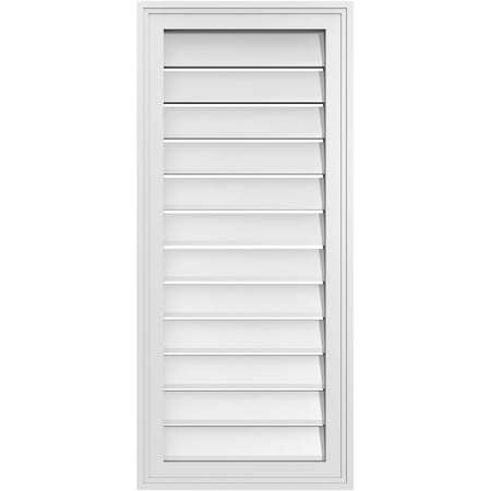 Ekena Millwork Vertical Surface Mount PVC Gable Vent: Functional, w/ 2"W x 1-1/2"P Brickmould Frame, 16"W x 36"H GVPVE16X3602SF